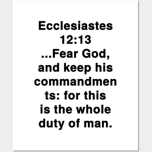 Ecclesiastes 12:13 King James Version Bible Verse Typography Posters and Art